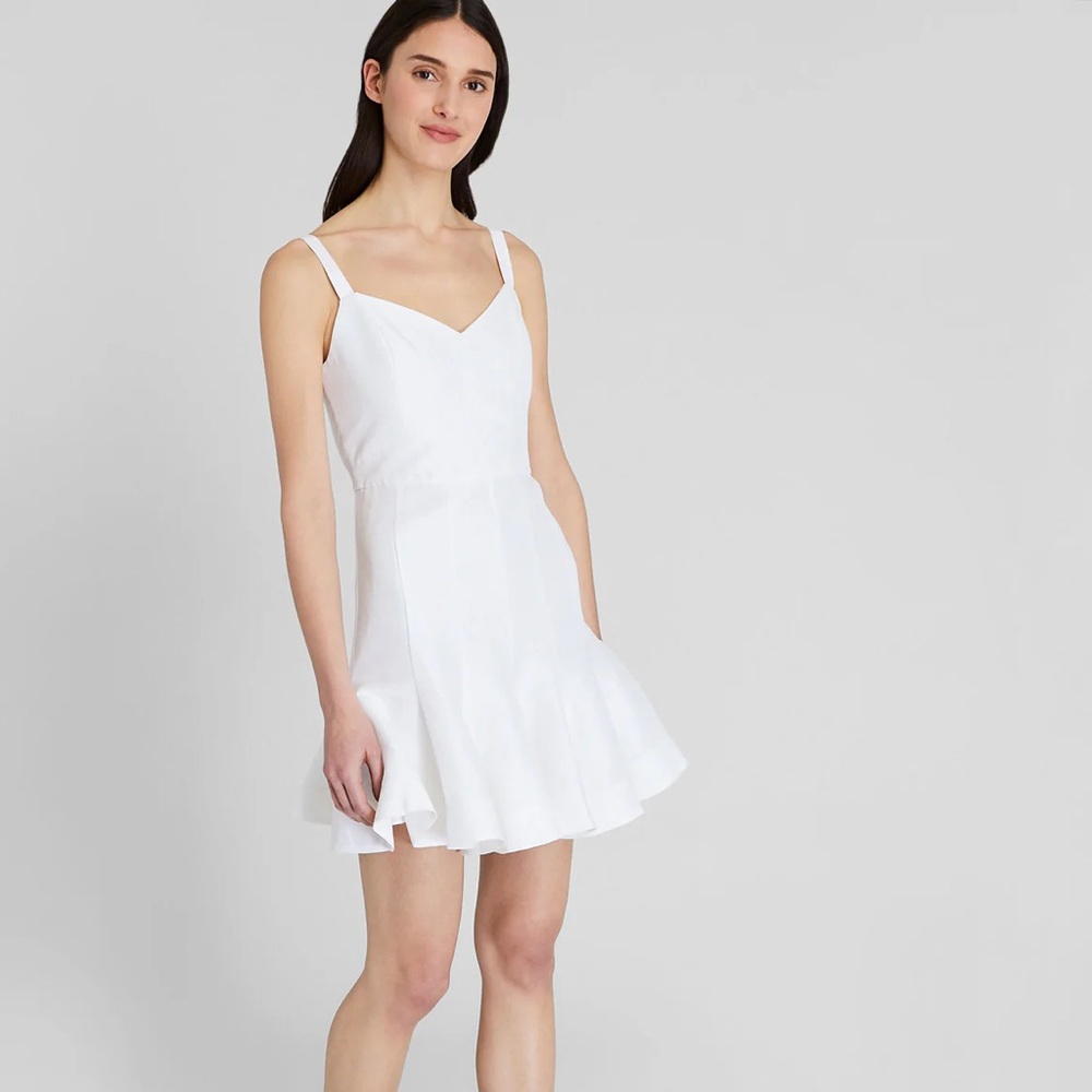 Club Monaco NWT Fluted Hem Mini Dress in White